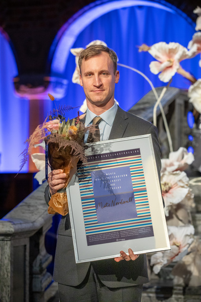 Mats Nordwall vid utdelningen i Blå hallen i Stockholms Stadshus